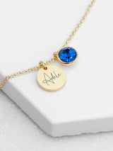 Next Treat Republic Personalised Birthstone Crystal and Disc Necklace- Buy online at McGrocer