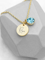 Next Treat Republic Personalised Birthstone Crystal and Disc Necklace 47cm- Buy online at McGrocer