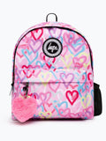 HYPE Pink Graffiti Hearts backpack (British brand)