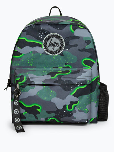 Next Hype. Green Iconic Glow Camo Boys Backpack 42x30x12cm- Buy online at McGrocer