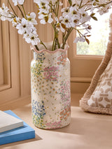 Next Pastel Maisie Patchwork Spring Floral Ceramic Vase 27.5cm x 15cm x 15cm- Buy online at McGrocer