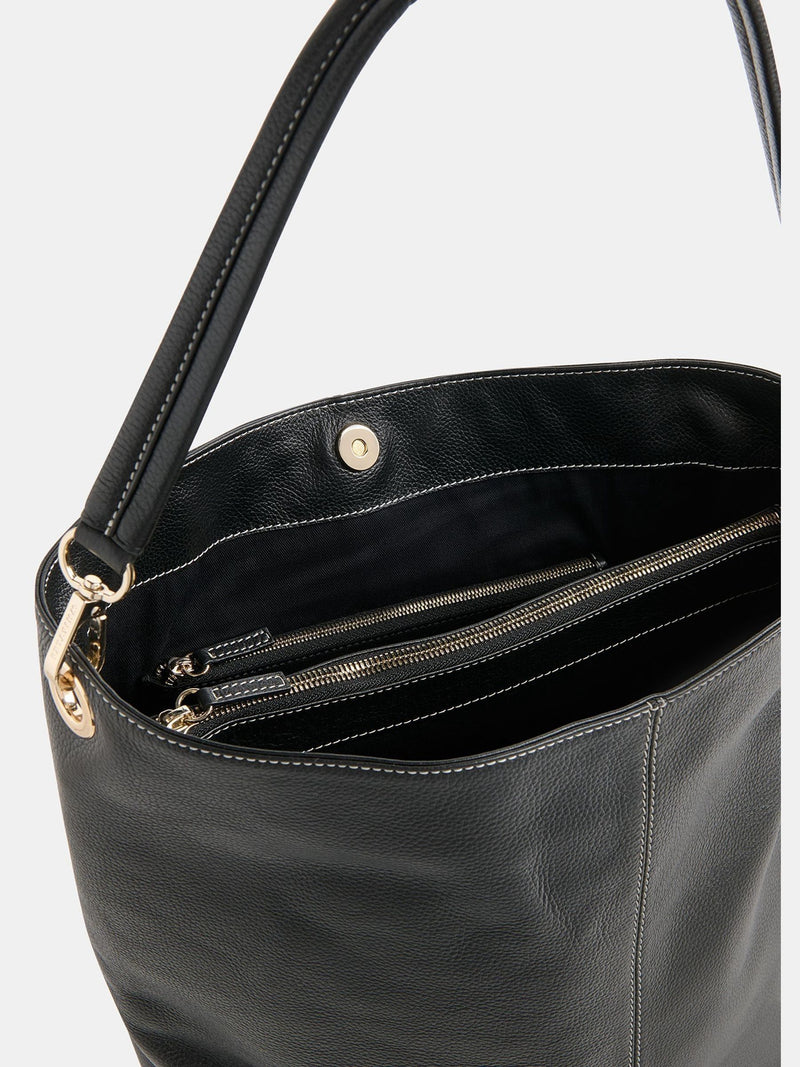 Whistles black contrast stitch tote bag, imported from the UK
