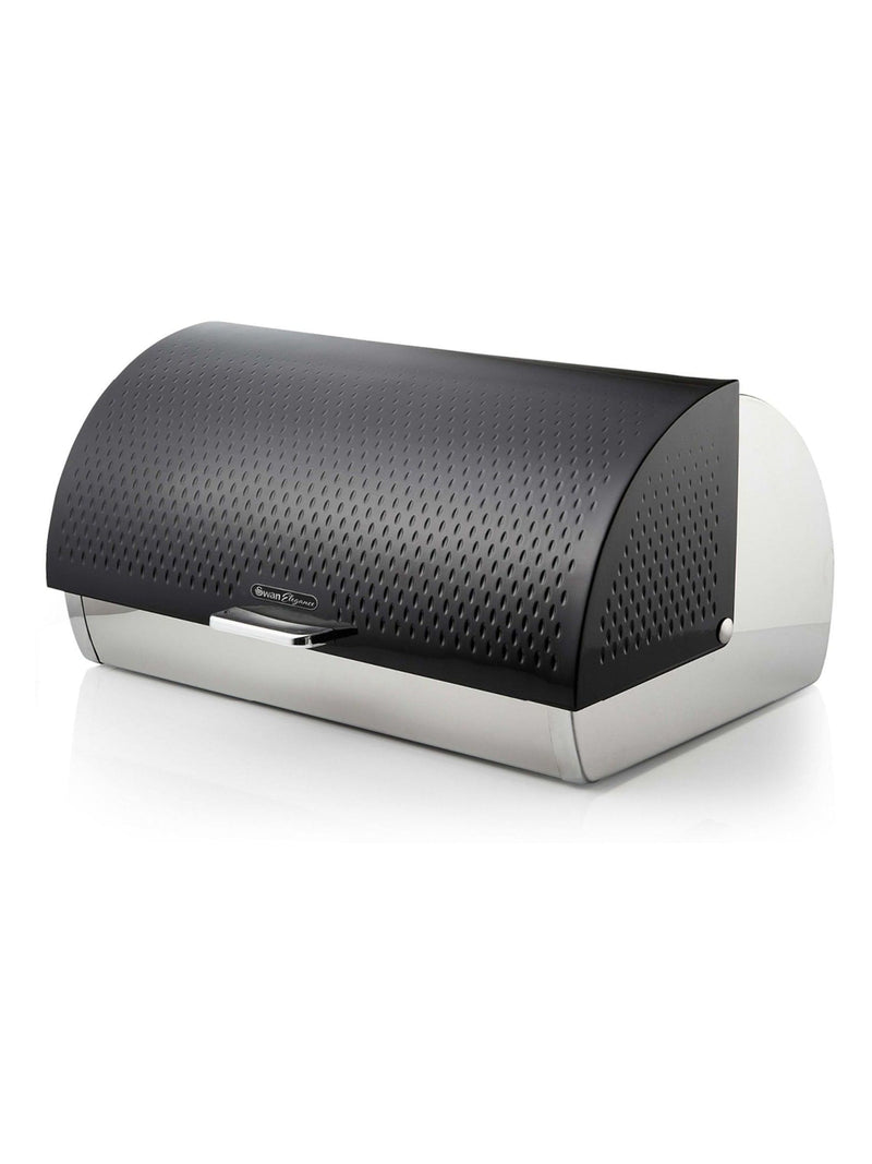 Swan black roll top bread bin 14 litre (British brand)