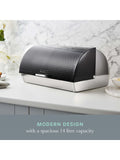Swan black roll top bread bin 14 litre (British brand)