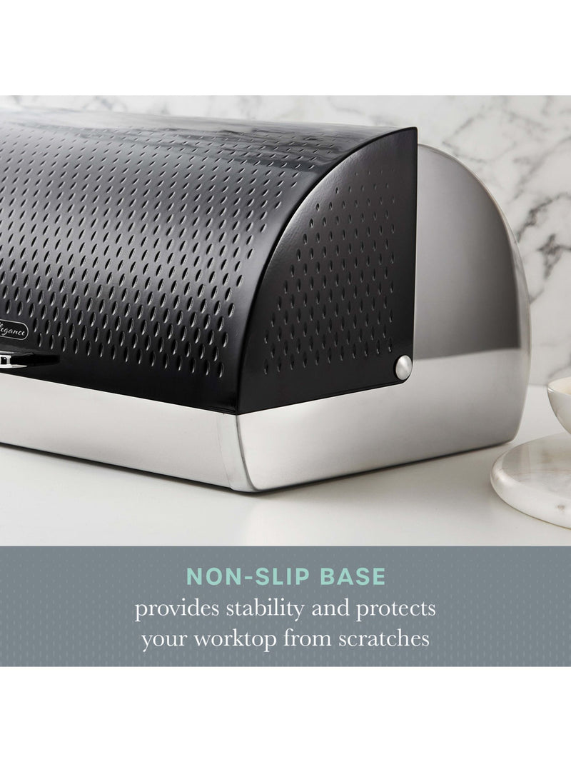 Swan black roll top bread bin 14 litre (British brand)