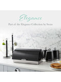 Swan black roll top bread bin 14 litre (British brand)