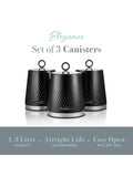 Swan black kitchen storage canisters set of 3 - British product