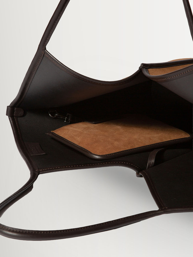 Hereu suede tote dark brown, imported from the UK