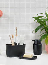 Next ReBorn Graphite Black Large Bathroom Bundle with Caddy, Soap Dispenser and Soap Dish- Buy online at McGrocer