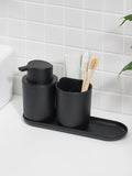 ReBorn Graphite Black toilet brush and soap dispenser bathroom set, imported from the UK
