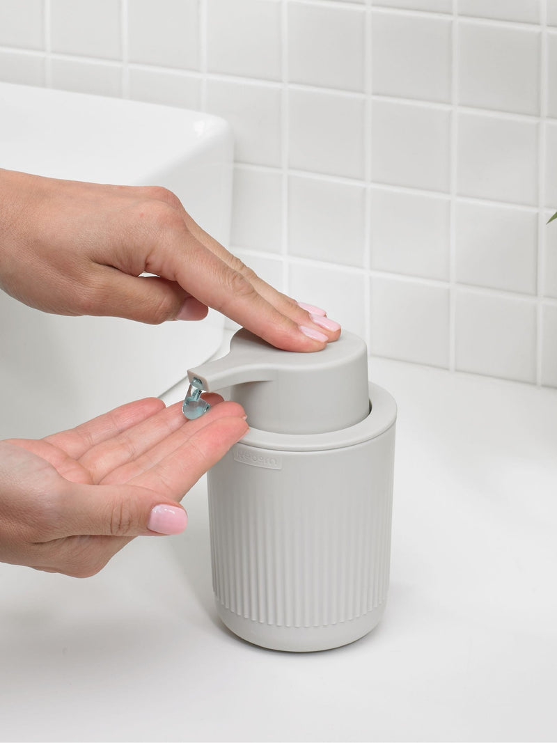 ReBorn Stone large bathroom caddy with soap dispenser and soap dish, imported from the UK