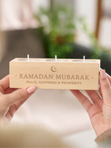 Next No Ordinary Gift Personalised Ramadan and Eid Wooden Tealight Holder 15x5.5x4.5cm- Buy online at McGrocer