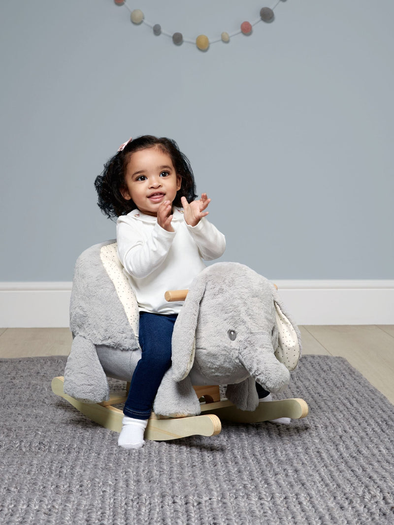 Mamas & Papas elephant rocking horse with pink floral print, UK version