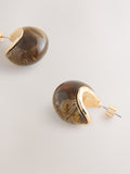 brown resin domed hoop earrings, UK version