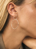 Gold Tone Circle Drop Earrings 91% Recycled brass, UK version