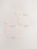Gold Tone Circle Drop Earrings 91% Recycled brass, UK version
