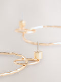 Gold Tone Circle Drop Earrings 91% Recycled brass, UK version