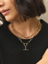 Next Gold Tone 2 Layer T-Bar Chain Necklace- Buy online at McGrocer