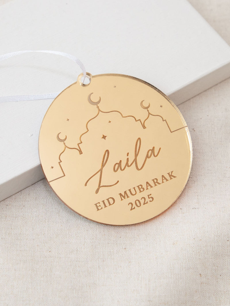 No Ordinary Gift mosque outline Ramadan and Eid celebration hanging decoration 8x8cm, imported from the UK
