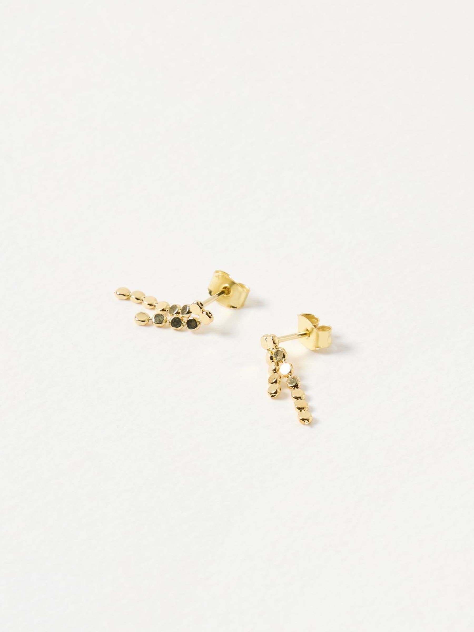 Oliver Bonas Gold Plated Demi Disc Double Drop Earrings