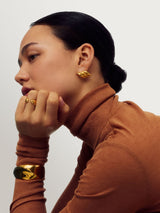 Next Missoma Gold Tone Oversized Savi Signature Stud Earrings- Buy online at McGrocer