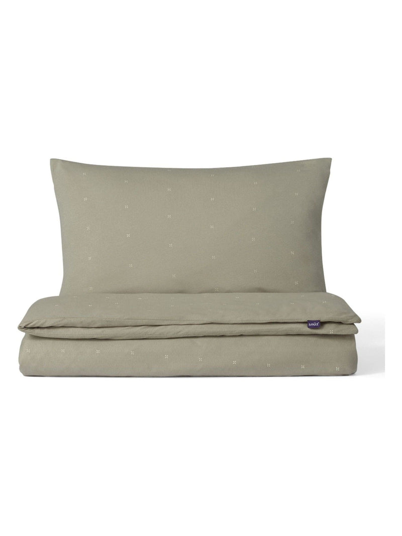 Snuz Sage Cross cot bed duvet set with pillowcase (British brand)