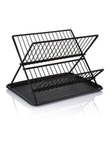 Next Swan Black Collapsible Dish Rack with Removable Drip Tray- Buy online at McGrocer
