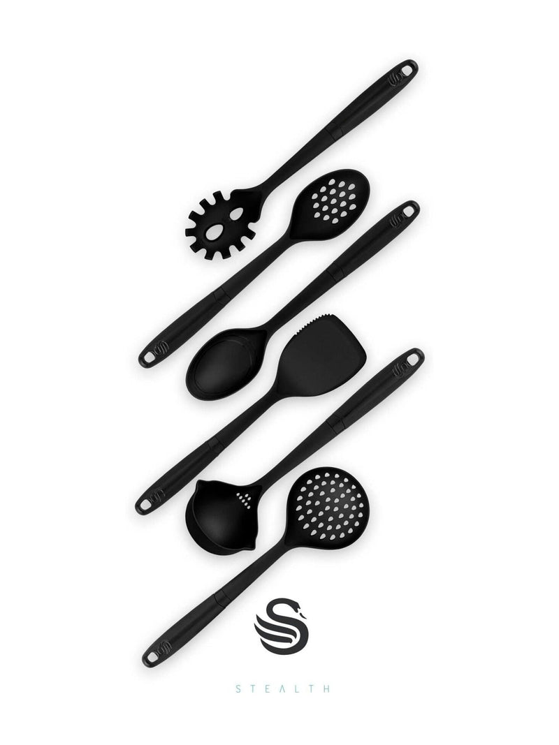 Swan 6 piece black stealth kitchen utensil set (British brand)