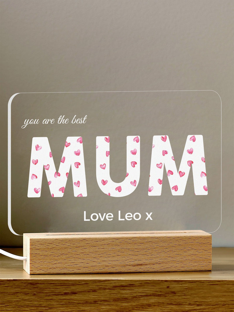 Loveabode personalised heart night light, UK version