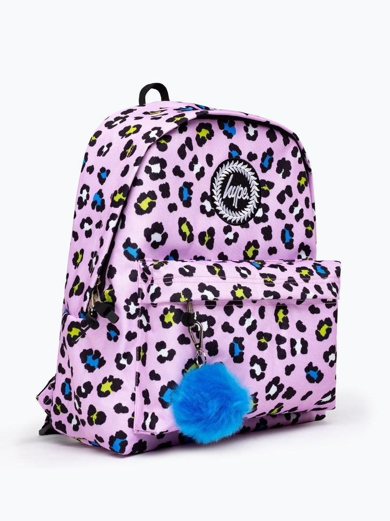 Hype purple leopard print backpack - British product