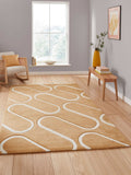 Catherine Lansfield yellow geometric rug, imported from the UK