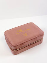 Next Loveabode Pink Personalised Velvet Travel Jewellery Box- Buy online at McGrocer