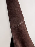 Chocolate brown suede slouchy shoulder bag, UK version