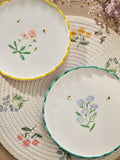 Maisie blue and pink floral scallop edge side plates 21cm (British brand)
