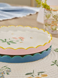 Maisie blue and pink floral scallop edge side plates 21cm (British brand)
