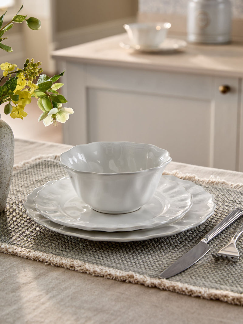 12 piece White Sadie stoneware dinner set (British brand)