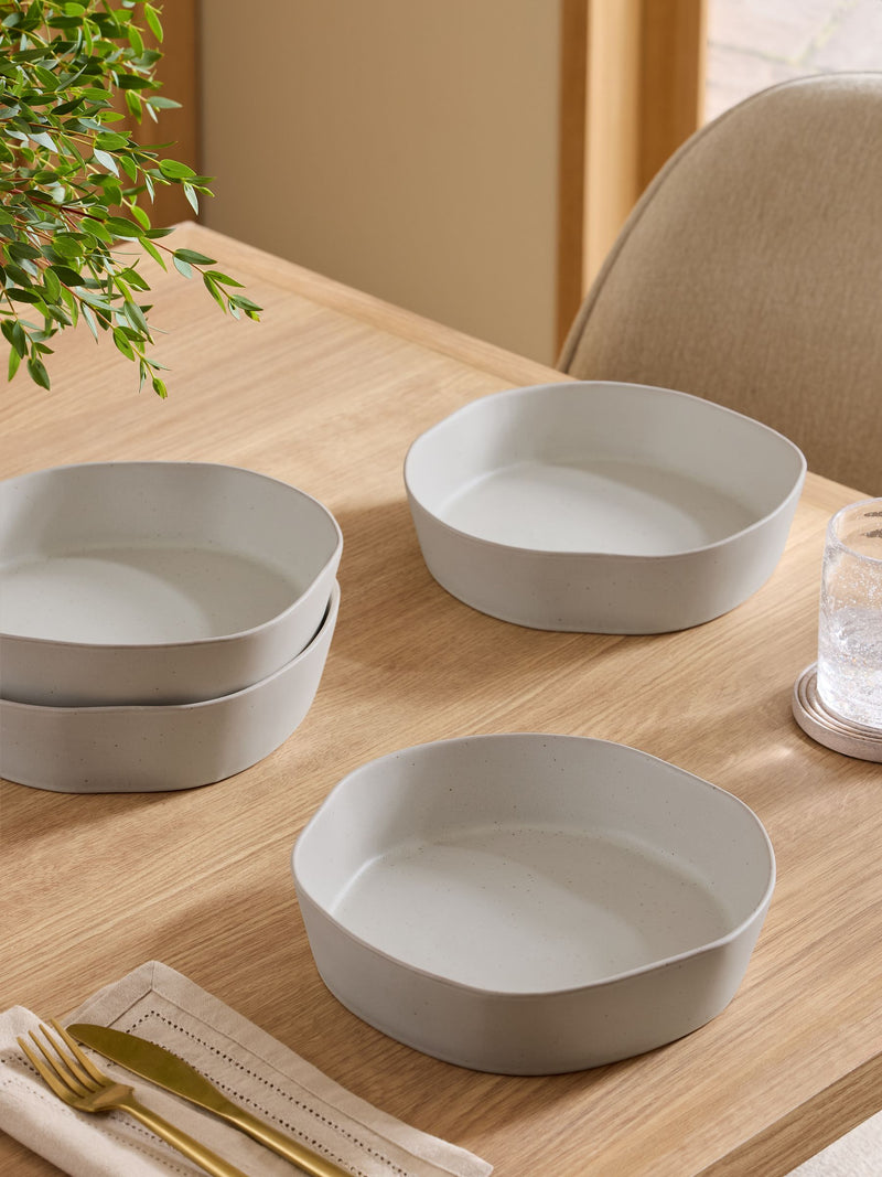 Natural Lana set of 4 pasta bowls, imported from the UK
