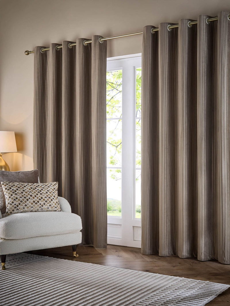 Paoletti mink velvet lined eyelet curtains, UK version
