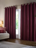 Paoletti Merlot Corinthian velvet curtain pair - British product