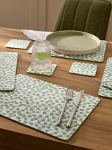 Sage Green Spot Cork Back Placemats and Coasters Set of 4