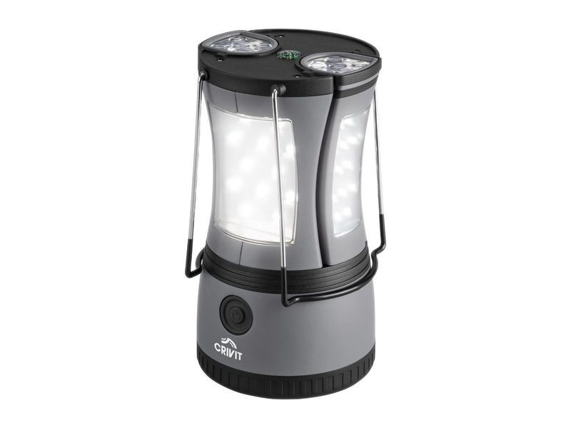 2-in-1 camping lamp grey with removable torches, imported from the UK