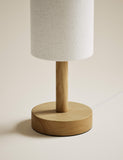 Fabric cylinder floor lamp with wood base 125 cm - British product