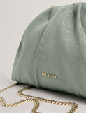 Ted Baker fabric gathered chain strap clutch bag (British brand)