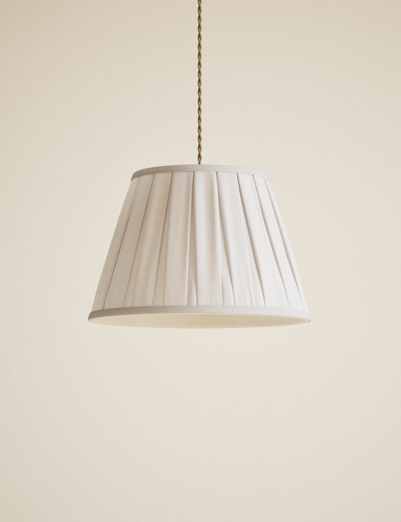 Fabric wide pleated lampshade, UK version