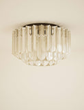 Faceted glass 2 ring flush ceiling light, UK version