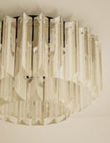 Faceted glass 2 ring flush ceiling light, UK version