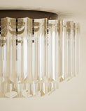 Faceted glass 2 ring flush ceiling light, UK version