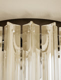 Faceted glass 2 ring flush ceiling light, UK version