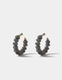 Faceted natural stone hoop earrings with iron accents, imported from the UK