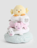 JoJo Maman Bébé farm plush ring stacker toy - British product